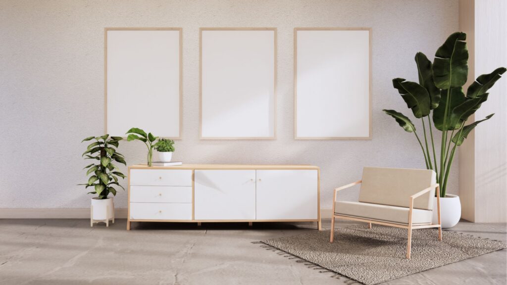 きれいな部屋　チェスト　ソファ　観葉植物