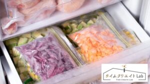 冷凍庫収納方法ですが、冷凍野菜、魚、肉、作り置きトースト、ごはんなどで冷凍庫がパンパンになってしまい、買い物に行って冷凍食品を買うとかなりギチギチになってしまいます