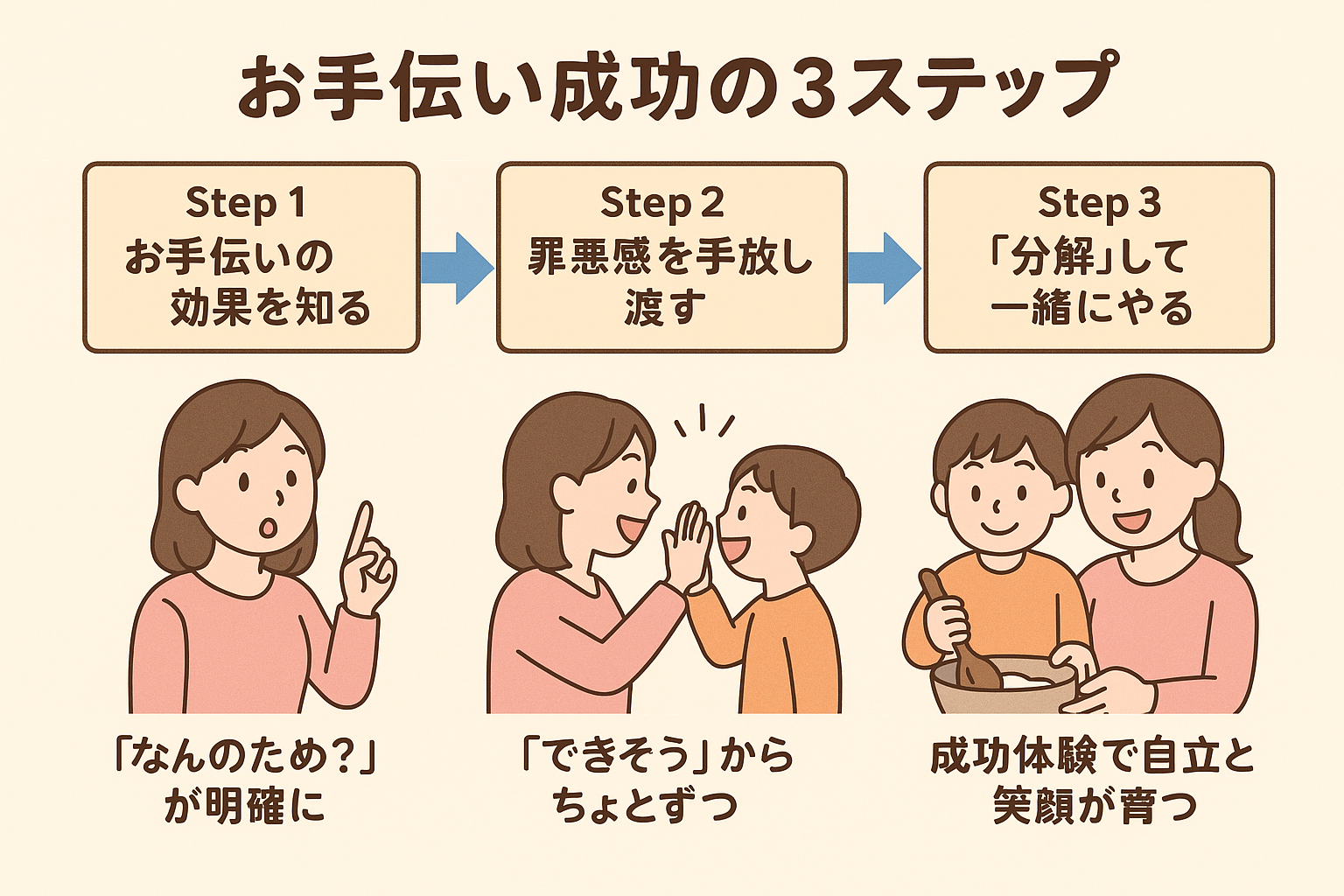 お手伝い3ステップ