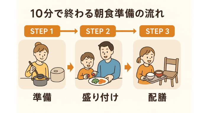 朝食準備10分ルーティンを叶える3つのステップ