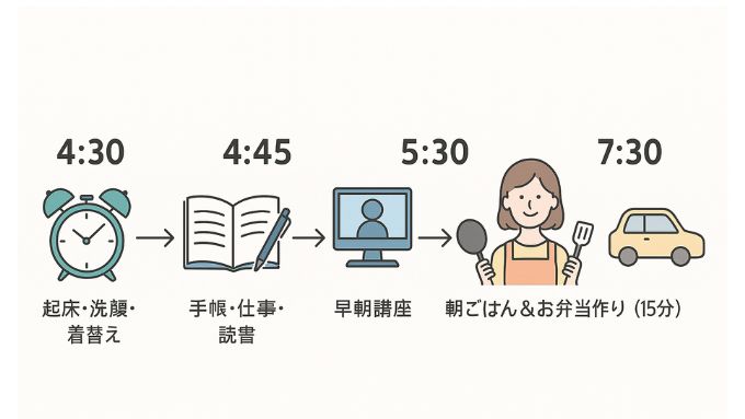 朝4:30起きのルーティンスケジュール。