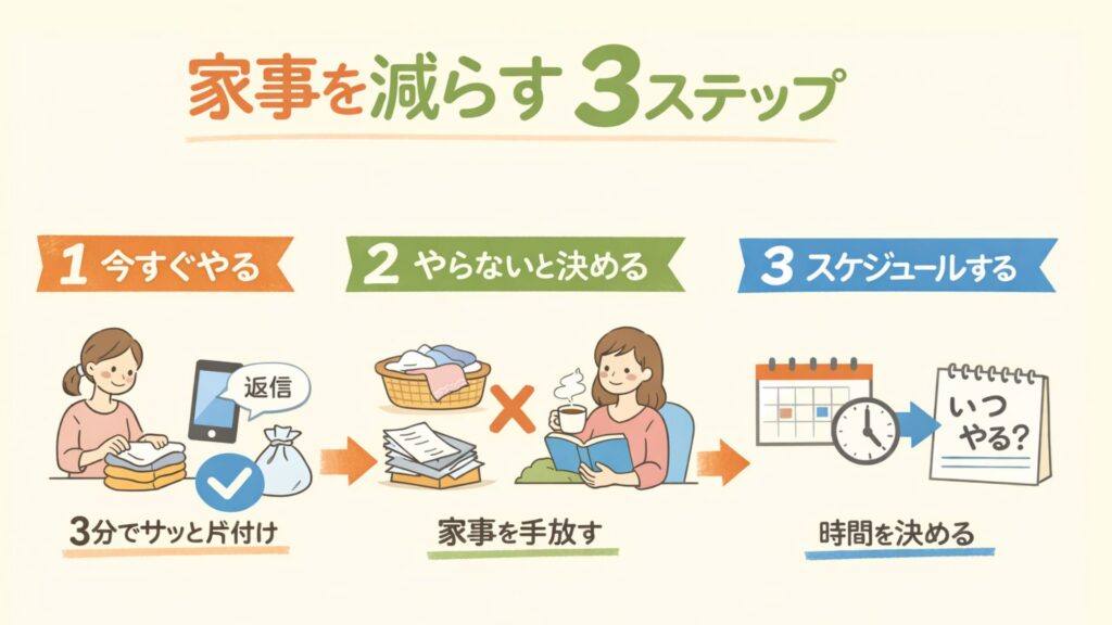 家事を減らす3ステップ