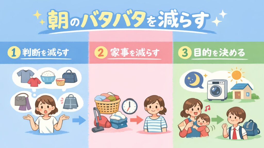 朝のバタバタを減らす